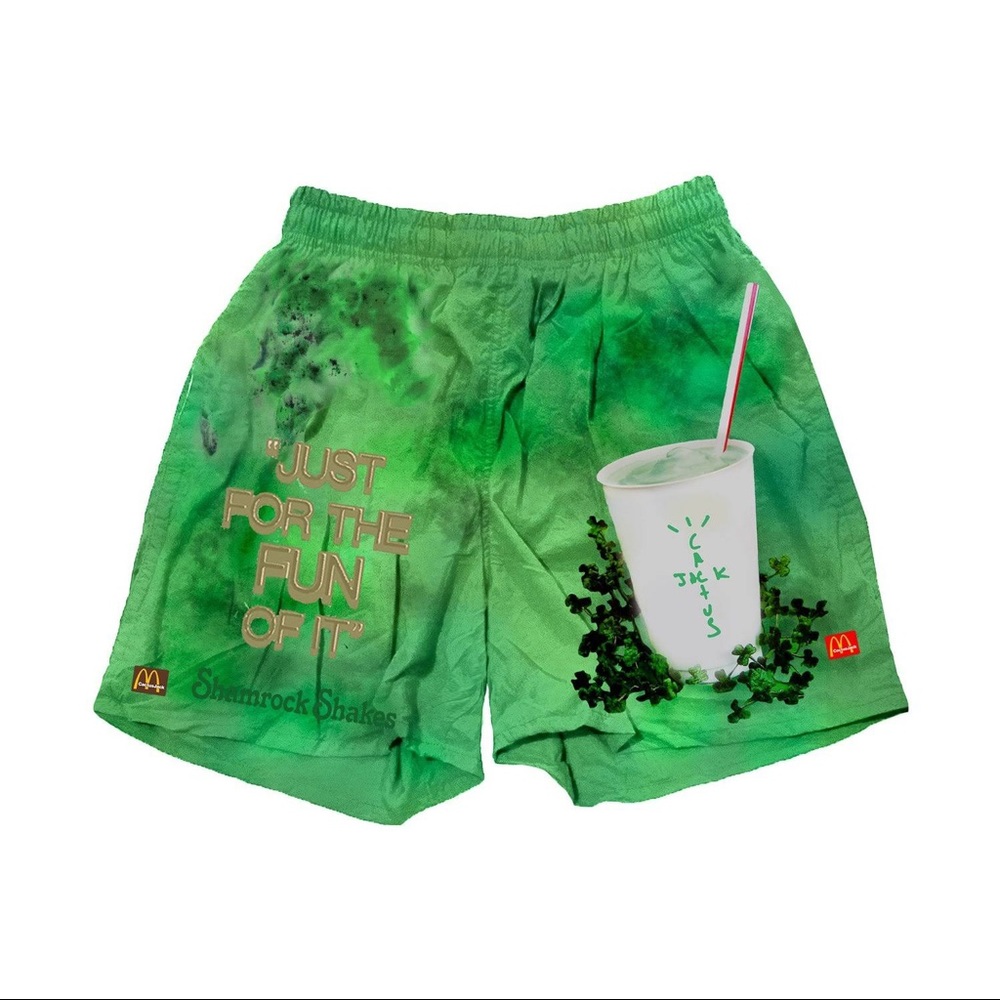 TRAVIS SCOTT SHAMROCK SHAKE SHORTS NWT